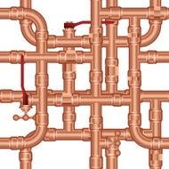 Vector background of brass pipeline construction N3