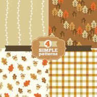 Set of simple patterns with autumn trees