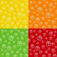 Set of seamless patterns with gift boxes