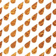 Seamless pattern with gold painted drops of rain N3