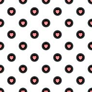 Polka Dot Seamless Pattern with Hearts Vector illustration eps10