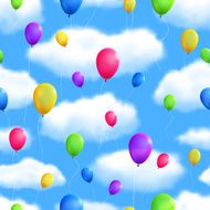 Seamless Skyes Background with Balloons Vector illustration eps10 editable