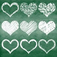 Vector watercolor hearts Valentine Day N2