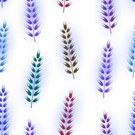 Seamless background with purple ornament Gzhel style Spikelet