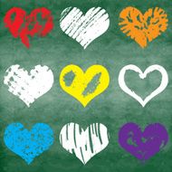 Vector watercolor hearts Valentine Day N3
