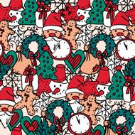 Christmas pattern Vector doodle illustration isolated Design element hand drawn N2