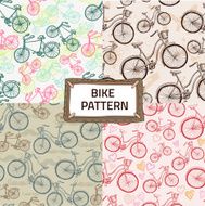 Seamless bicycles pattern Stylish sporty print N2