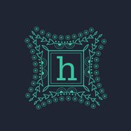 Frame with English Alphabet H for monogram N2