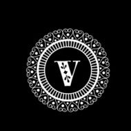 English Alphabet V for premium monogram N2