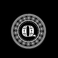 Premium monogram with English Alphabet Q N2