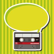 Audiotape theme elements vector eps N81