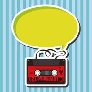 Audiotape theme elements vector eps N87