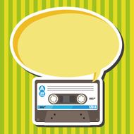 Audiotape theme elements vector eps N89