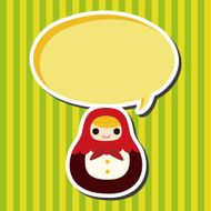 Matryoshka Russian traditional wooden doll vector pattern el N134