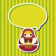 Matryoshka Russian traditional wooden doll vector pattern el N143