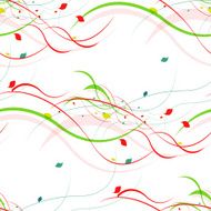 Floral seamless pattern Abstract waves with leaves eco nature background N7