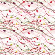Floral seamless pattern Abstract waves with leaves eco nature background N8