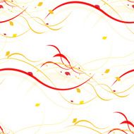 Floral seamless pattern Abstract waves with leaves eco nature background N11