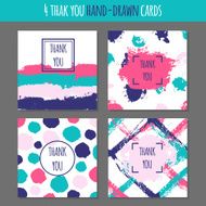 Set of hand-drawn seamless trendy patterns with ink brush strokes N2