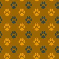 Seamless pattern with animal footprint texture