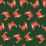 Seamless pattern with fox N3