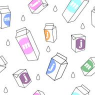 Seamless pattern with milk pack