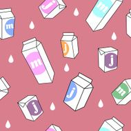 Seamless pattern with milk pack N2