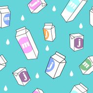 Seamless pattern with milk pack N4