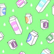 Seamless pattern with milk pack N5