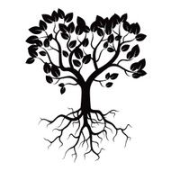 Black Tree and Roots Vector Illustration N6