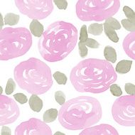 abstract watercolor roses seamless vector pattern N2