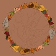 Autumn leaves frame for your text