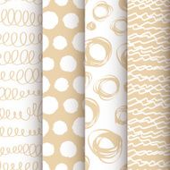Set of 4 black and white doodle seamless patterns N2