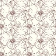 Seamless pattern with poppies Floral background