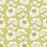 Seamless pattern with poppies Floral background N2