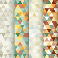 Set of 4 triangle geometric seamless patterns