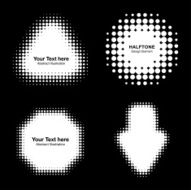 Set of White Abstract Halftone Design Elements N2