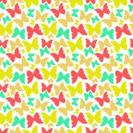 Seamless pattern with hand drawn butterflies
