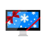 TV with Christmas background on the screen