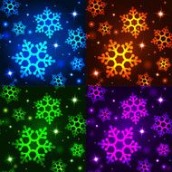 Multicolored snowflake background