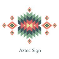 Vector aztec sign on white background
