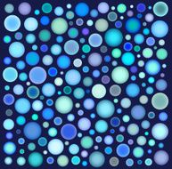 many blue purple bubbles over deep