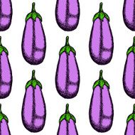 Sketch eggplant in vintage style