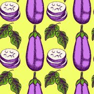 Sketch eggplant in vintage style N2