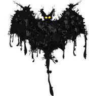 Bat Happy Halloween card Vector illustration