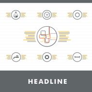 Vector set background of flat water pipeline
