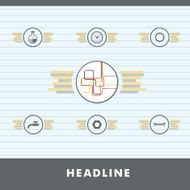 Vector set background of flat water pipeline N2