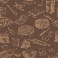 Vector seamless bakery pattern Repeating abstract background