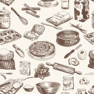 Vector seamless bakery pattern Repeating abstract background N2
