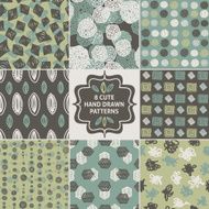 Vector seamless simple pattern set Repeating abstract backgroun